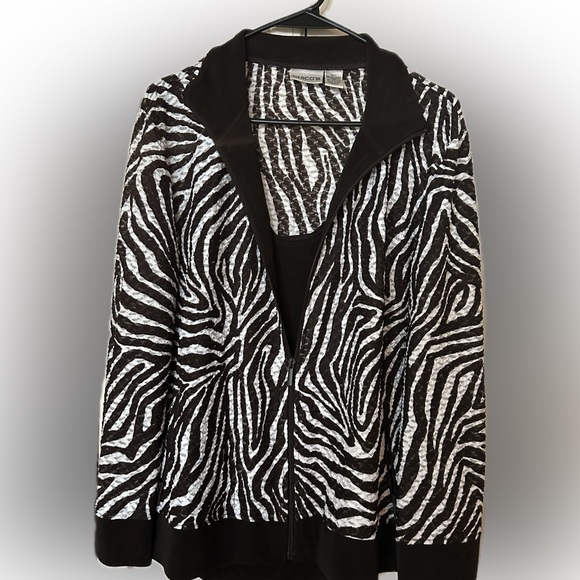Chico's Tops - Chico's Brown and White Zebra Jacket and Tank